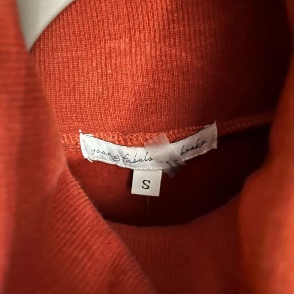 YOUNG FABULOUS AND BROKE Turtleneck Asymmetrical Sweater Side Zipper NWT Size S - Picture 7 of 14